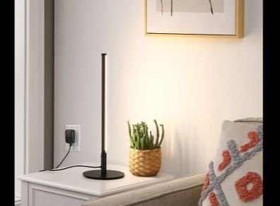 EDISHINE Dimmable Black 6W Table Lamp with 3 Colour Temperature & Touch Controller, 1 Pack