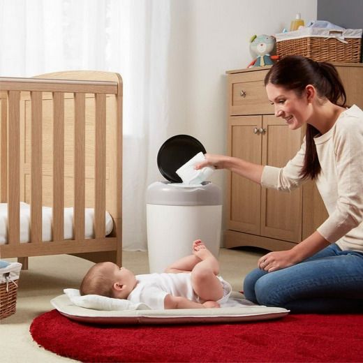 BRAND NEW Tommee Tippee Simplee Sangenic Nappy Disposal Bin Grey