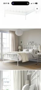 LIKE NEW IKEA stjarno king bed with valavag kingsize mattress -