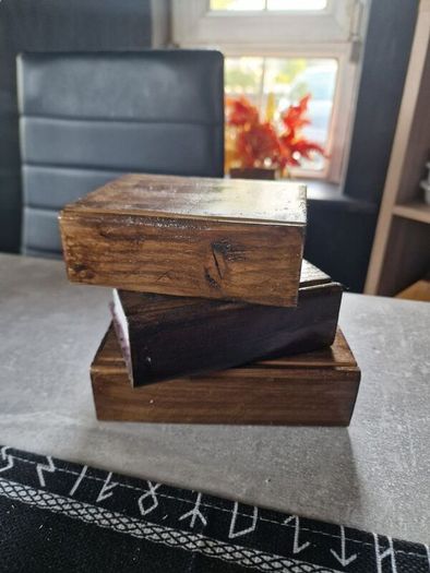 Hand crafted wooden book ends