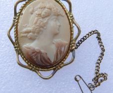 Vintage  Shell Cameo Brooch