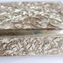 Vintage Silver Acanthus Leaf Ornated Embossed Design Cigarette/jewelry Box Image 5
