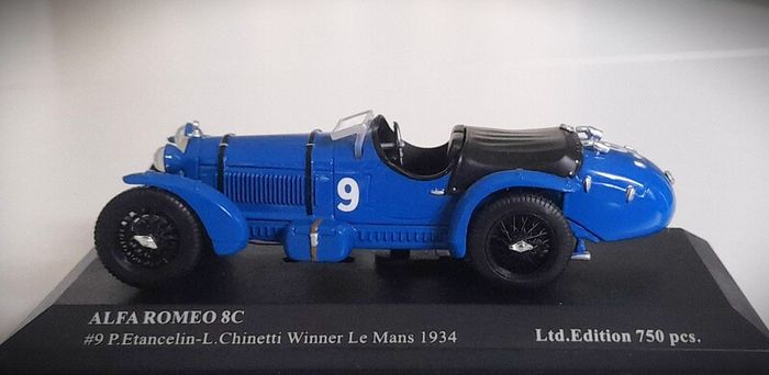 Diecast Model Le Mans Winning Alfa Romeo 8C 2300 Le Mans 1934 1st - IXO 1:43