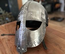 Metal medieval viking helmet