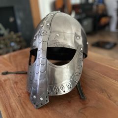 Metal medieval viking helmet