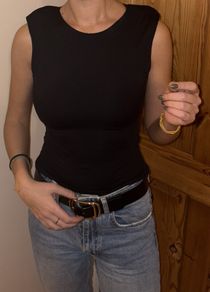 Black Top with shoulder Pads