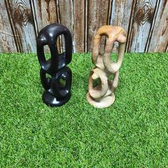 X2 Vintage Gymnastic Olympic Human Tower Figurine Stone White And  Black Sculpture Art