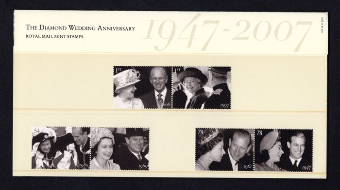 2007 Great Britain The Diamond Wedding Anniversary Commemorative Stamps Presentation Pack