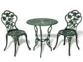 3 Piece Bistro Set Cast Aluminium Green