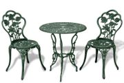 3 Piece Bistro Set Cast Aluminium Green