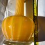 Vintage mid centuty Italian murano style hand blown art glass vase yellow & white swirls Image 7