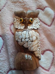Mosaic wooden owl