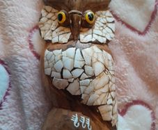 Mosaic wooden owl