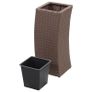 Garden Raised Beds 3 pcs Poly Rattan Brown Image 3