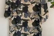 dress kaffe green patterned tunic dress freesize 12/14