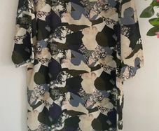 dress kaffe green patterned tunic dress freesize 12/14