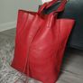 Red Leather Tote Bag Image 2