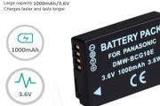 Panasonic compatible DMW-BG10E Replacement battery, 1000mah