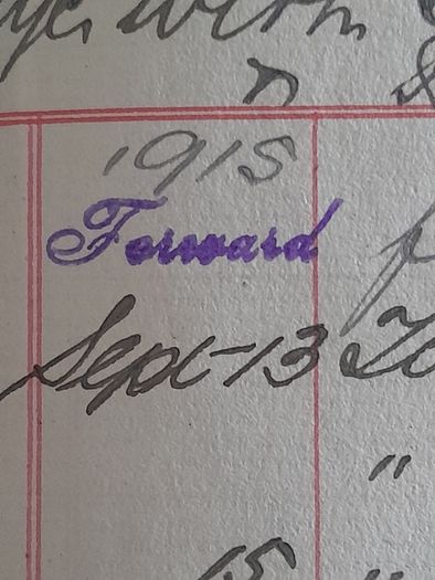 1915 hand written ledger