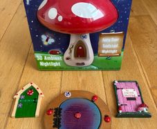 Toadstool Night Light and 3 fairy doors