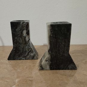 Vintage Connemara marble candleholders