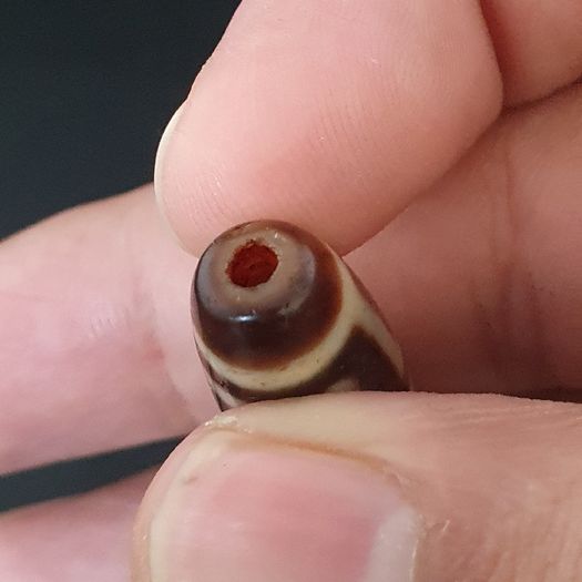 Antique Himalayan Tibetan 4 Eyes Agate Dzi Bead Amulet