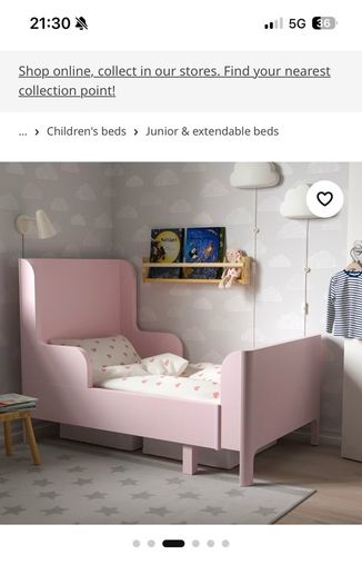 Ikea pink extendable bed