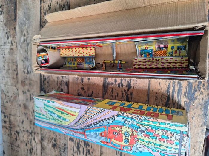 Vintage Local Shuttle Tin Toy Train Set