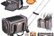 Dog Trolley Foldable Dog Backpack Portable on wheels