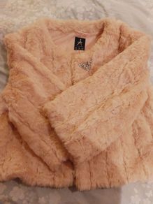 Ladies evening jacket faux fur