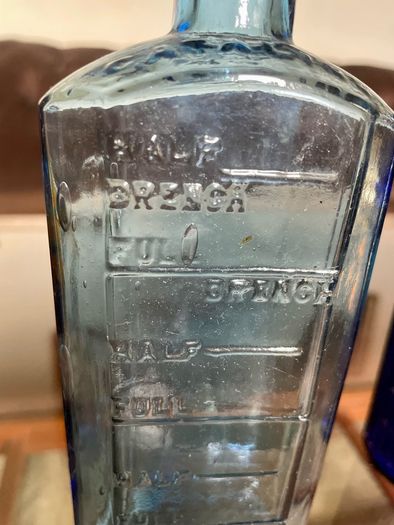 Antique Cobalt & Sky Blue Apothecary Bottles Late 19th Century Victorian