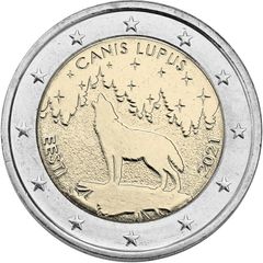 Estonia 2 Euro Commemorative Coin 2021 - The Wolf. Uncirculated.
