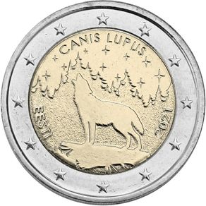 Estonia 2 Euro Commemorative Coin 2021 - The Wolf. Uncirculated.