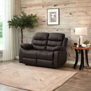 FINAL UNITS 2 Seater Leather Recliner Sofa, Brown