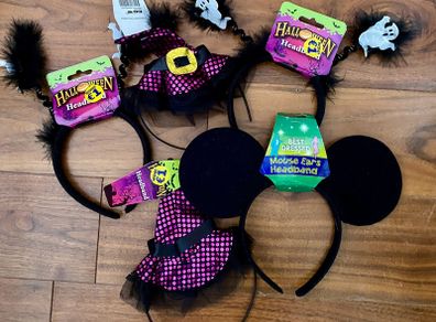 BNWT Halloween Headbands Witch,Ghost,Mouse ear