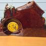 Magnificent Antique Walter Clock, Barbotine Earthenware, House/Chalet/Landscape Shape Image 5