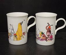 CHURCHILL Mugs 'DIRTY DOGS & FAT CATS' by designer Cherry Denman Fine Bone China