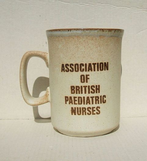 ASSOCIATION OF BRITISH PAEDIATRIC NURSES (by Dunoon Ceramics of Scotland) - a scarce & vintage stoneware effect mug (c.1970's)