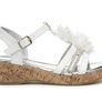 White floral wedge sandal. Image 2