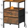 Bedside Table with Charging Station, Side Table with 2 USB Ports and Outlet Image 9