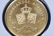 Netherlands Antilles Gold 1979 Royal Covenant 50 Gulden Proof Like Gold Coin
