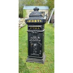 Cast Iron Pillar Post Box Black CH R 1702B B