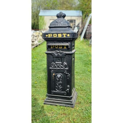 Cast Iron Pillar Post Box Black CH R 1702B B