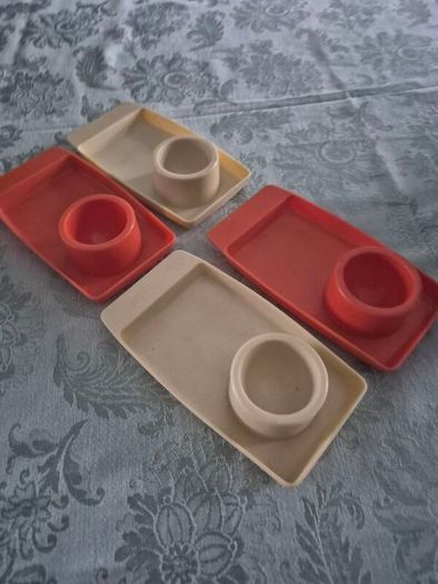 Vintage 1970s Retro Mid Century breakfast boiled egg/toast trays originals