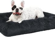 Calming Dog Bed for Medium Crate, Fluffy Washable Mattress, Long Plush Anti Anxiety Mat, Non Skid Bottom Dog Pillow Cushion, Pet Beds Shadow