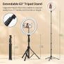 12" Ring Light with Tripod Stand, 63" Extendable, 3 Light Modes & 10 Brightness Levels, LED Selfie Light with Remote Control for TikTok, YouTube, Live Streaming, Photography Image 4