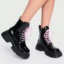 Black Shinny leather funky ankle boots, size 40 Image 9