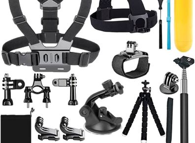 NEW SALE | 20-in-1 Action Camera Accessories for GoPro Hero 12 11 10 9 8 Max 7 6 5 4 Black GoPro 2018 Session Fusion Silver White Insta360