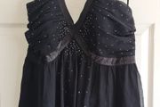 Black Chiffon &amp; Diamante Top. Size 18. New