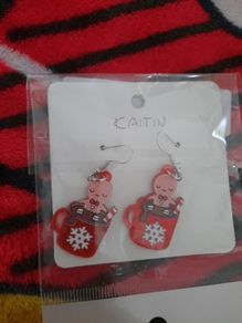 christmas gingerbread man earrings